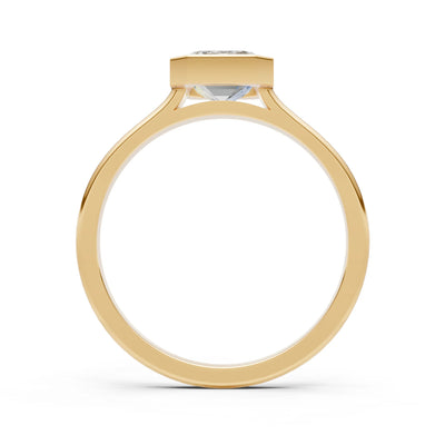Solid Gold Emerald Cut Gemstone Engagement Ring , 1.50 Ct