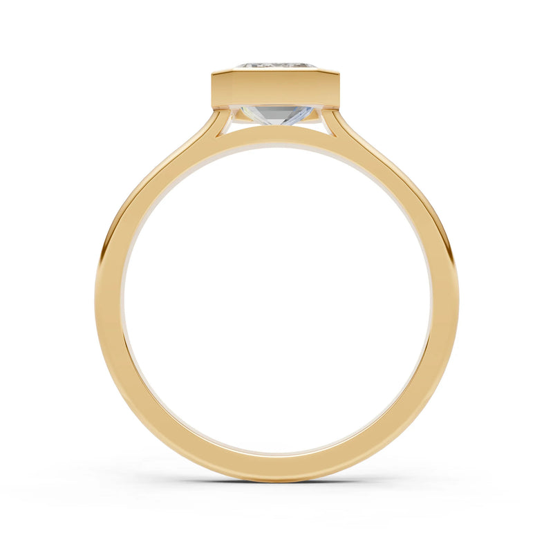 Solid Gold Emerald Cut Gemstone Engagement Ring , 1.50 Ct
