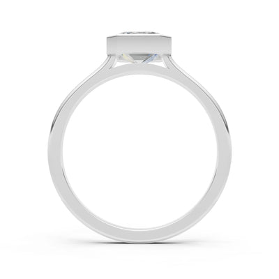 Solid Gold Emerald Cut Gemstone Engagement Ring , 1.50 Ct
