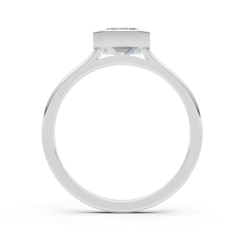 Solid Gold Emerald Cut Gemstone Engagement Ring , 1.50 Ct