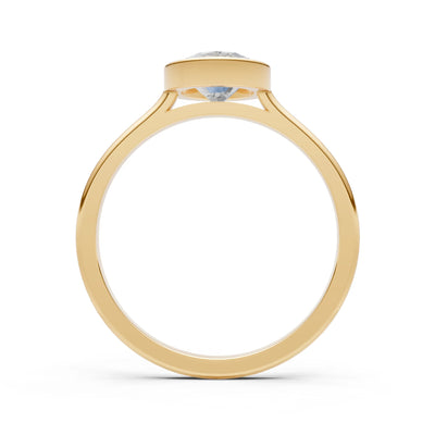 Solid Gold Oval Gemstone Engagement Ring