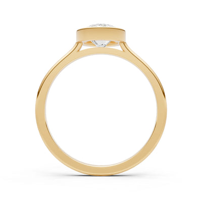 Diamond Oval Shape Bezel Set Solitaire Ring