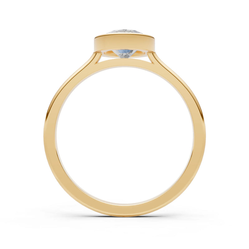 Solid Gold Oval Gemstone Engagement Ring