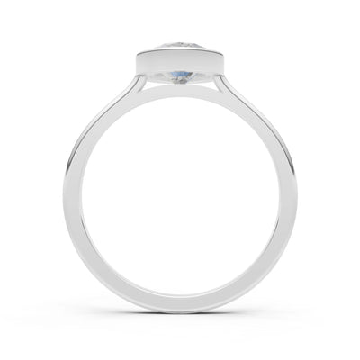 Solid Gold Oval Gemstone Engagement Ring