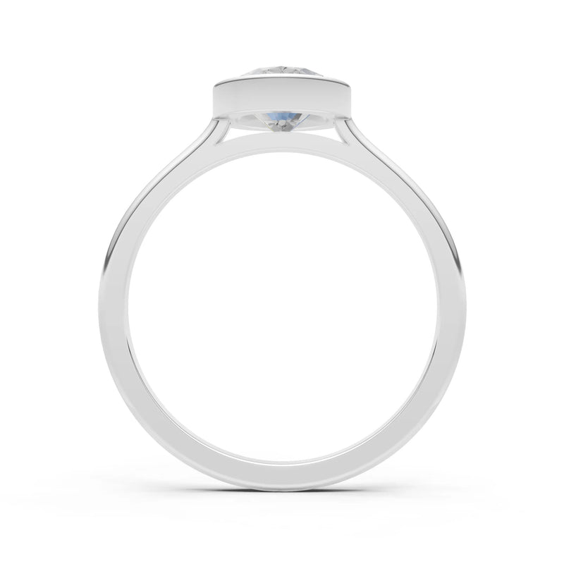 Solid Gold Oval Gemstone Engagement Ring