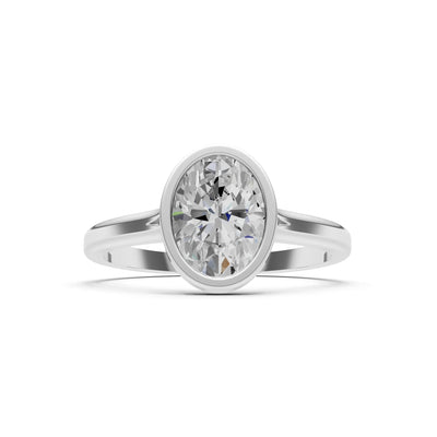 Solid Gold Oval Gemstone Engagement Ring