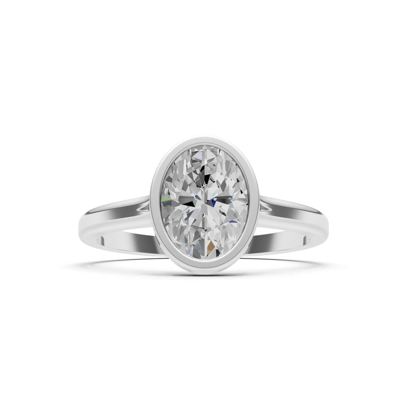 Solid Gold Oval Gemstone Engagement Ring