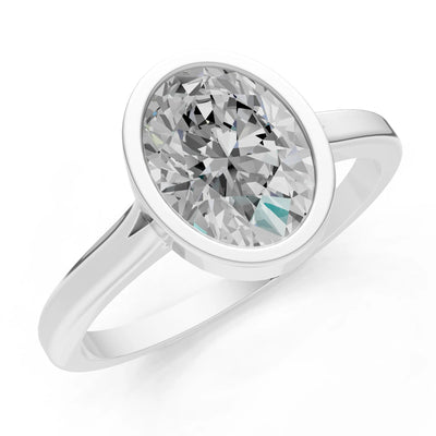 Solid Gold Oval Gemstone Engagement Ring