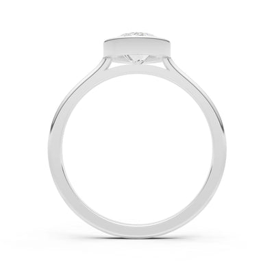 Diamond Oval Shape Bezel Set Solitaire Ring