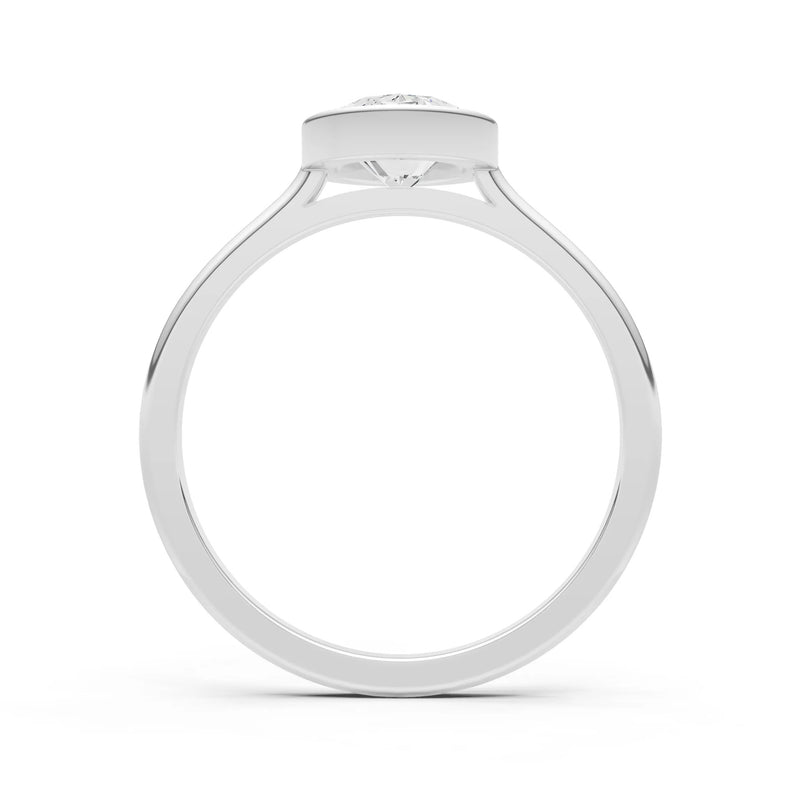 Diamond Oval Shape Bezel Set Solitaire Ring