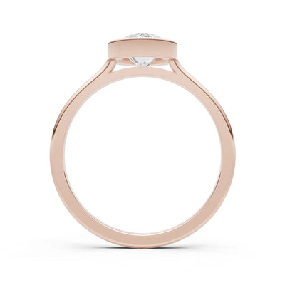 Diamond Oval Shape Bezel Set Solitaire Ring