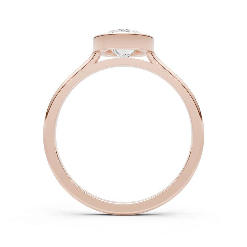 Diamond Oval Shape Bezel Set Solitaire Ring