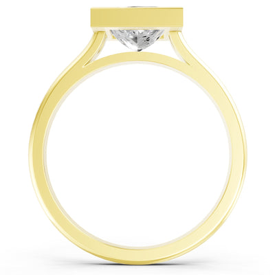 Princess Cut Bezel Gemstone Solitaire Ring