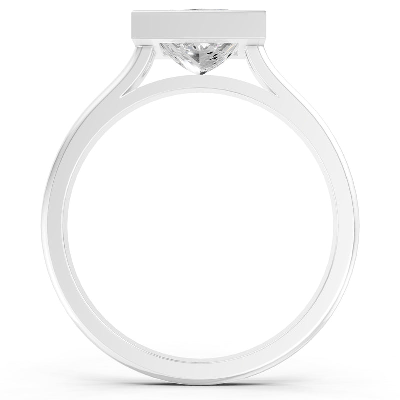 Princess Cut Bezel Gemstone Solitaire Ring