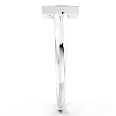 Princess Cut Bezel Gemstone Solitaire Ring