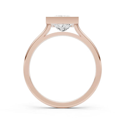 Princess Cut Bezel Gemstone Solitaire Ring