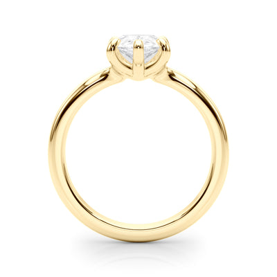 10k Yellow Gold Solitaire Ring with Pear-Cut Center Stone in a Classic Prong Setting