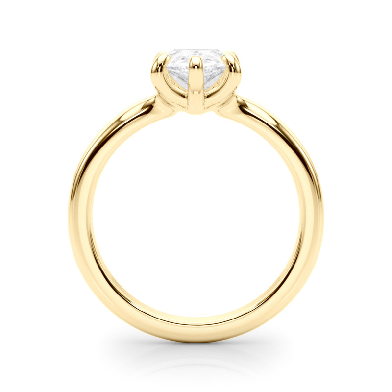 10k Yellow Gold Solitaire Ring with Pear-Cut Center Stone in a Classic Prong Setting