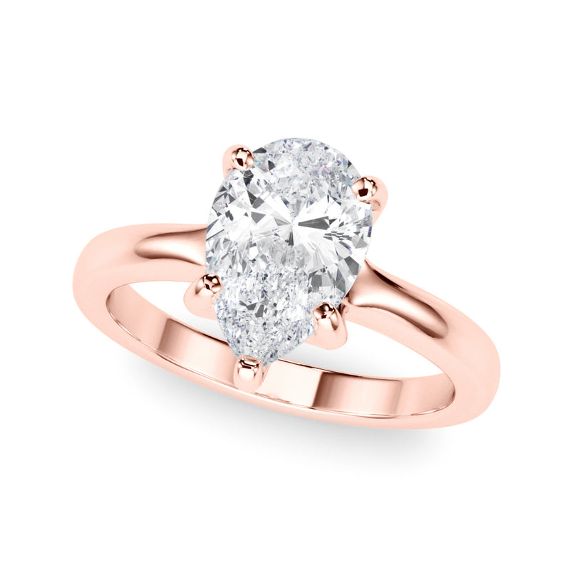 10k Yellow Gold Solitaire Ring with Pear-Cut Center Stone in a Classic Prong Setting