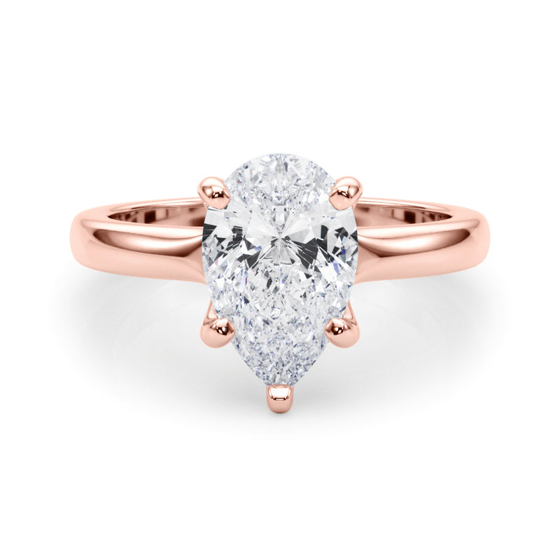 PEORA Solid 18K Yellow Gold Ring - 1 Ct Lab Grown Diamond for , 8.5x5.5mm Pear Shape Cut Promise, Engagement or Anniversary Ring, Jewelry Gift, w/Jewelry Box