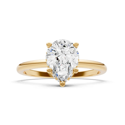Pear Hidden Double Halo Engagement Ring