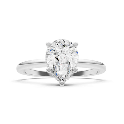 Diamond Pear Hidden Double Halo Engagement Ring