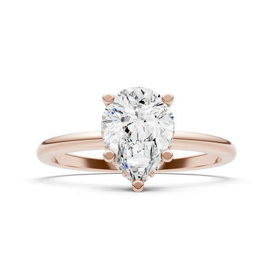 Pear Hidden Double Halo Engagement Ring