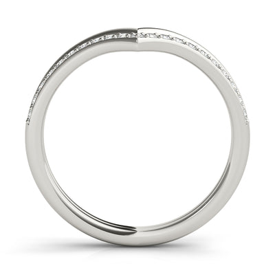 Chevron Round Diamond Wedding Ring