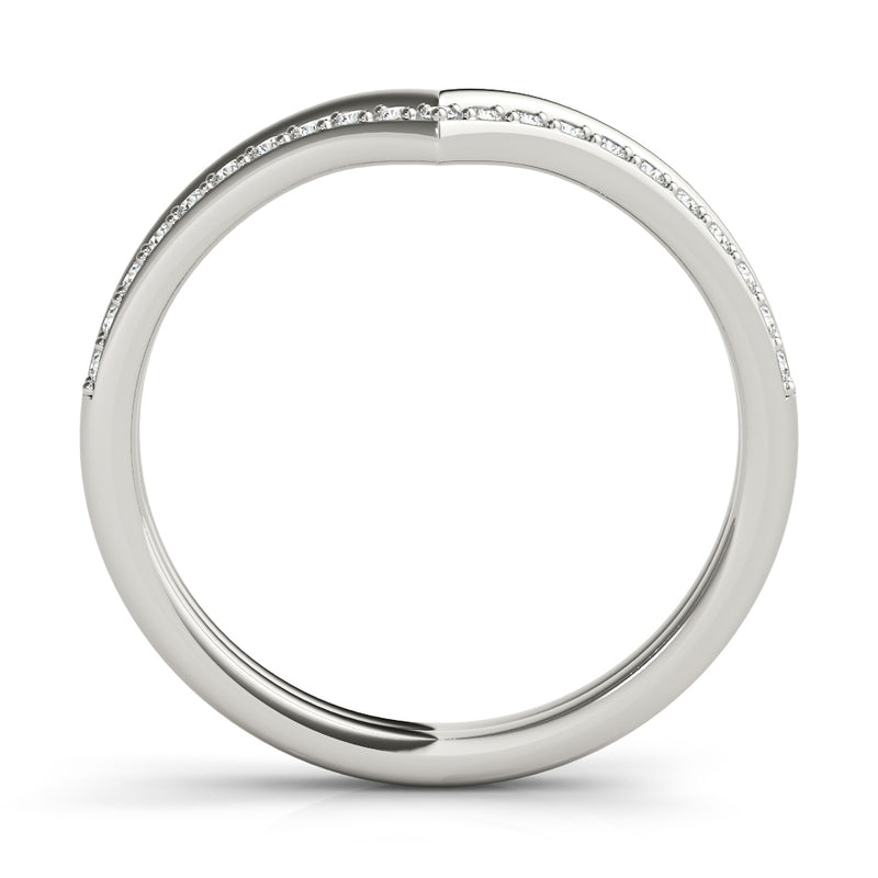 Chevron Round Diamond Wedding Ring