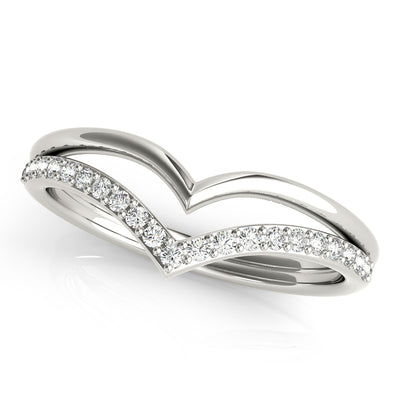 Chevron Round Diamond Wedding Ring