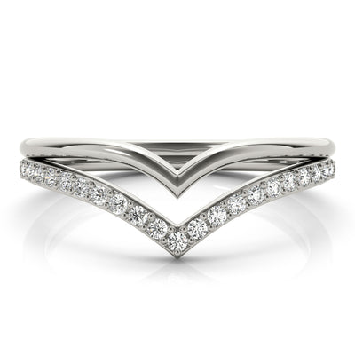 Chevron Round Diamond Wedding Ring