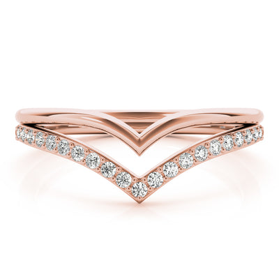 Chevron Round Diamond Wedding Ring
