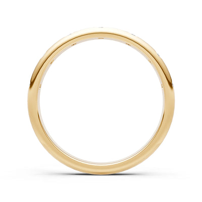 Flush Set Gemstone Wedding Gold Ring