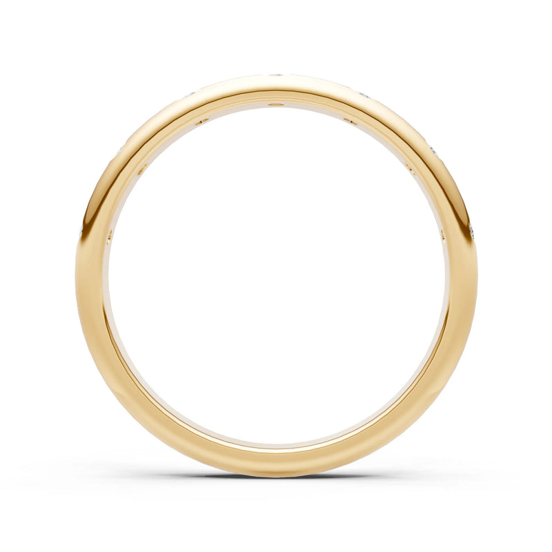 Flush Set Gemstone Wedding Gold Ring