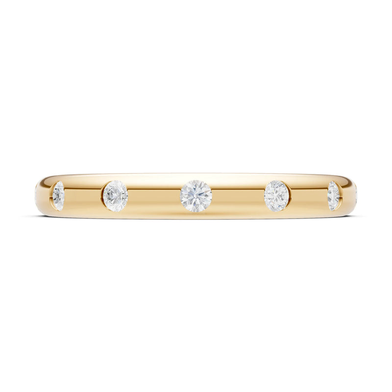 Diamond Flush Set Stacking Wedding Ring