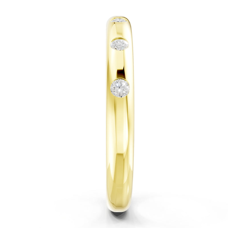 Flush Set Gemstone Wedding Gold Ring