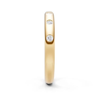 Flush Set Gemstone Wedding Gold Ring