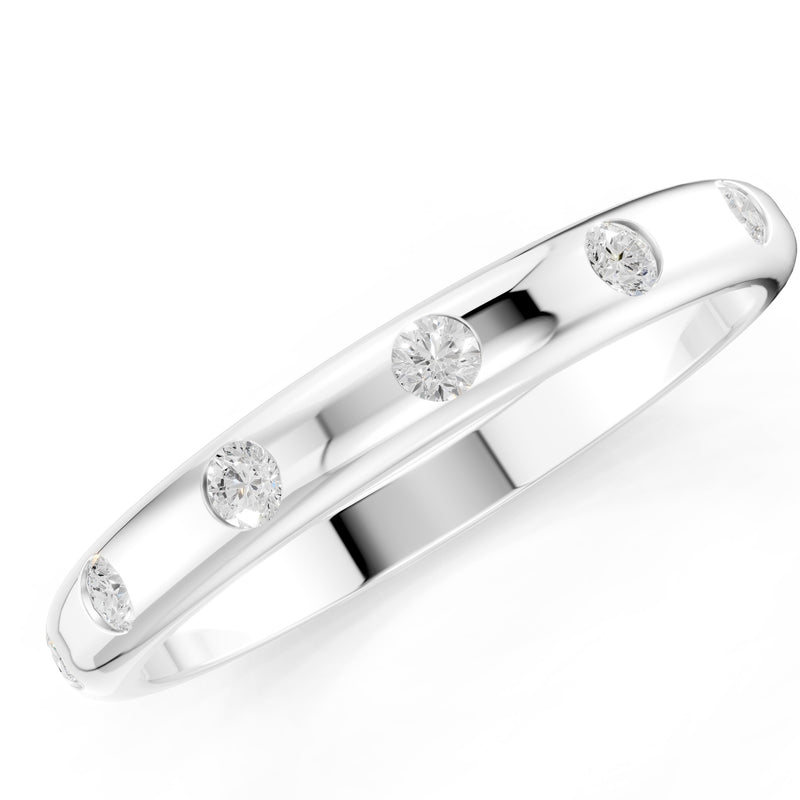Flush Set Gemstone Wedding Gold Ring