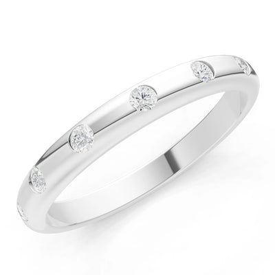 Flush Set Gemstone Wedding Gold Ring