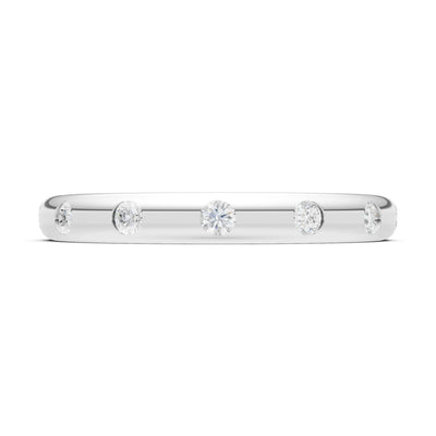 Diamond Flush Set Stacking Wedding Ring