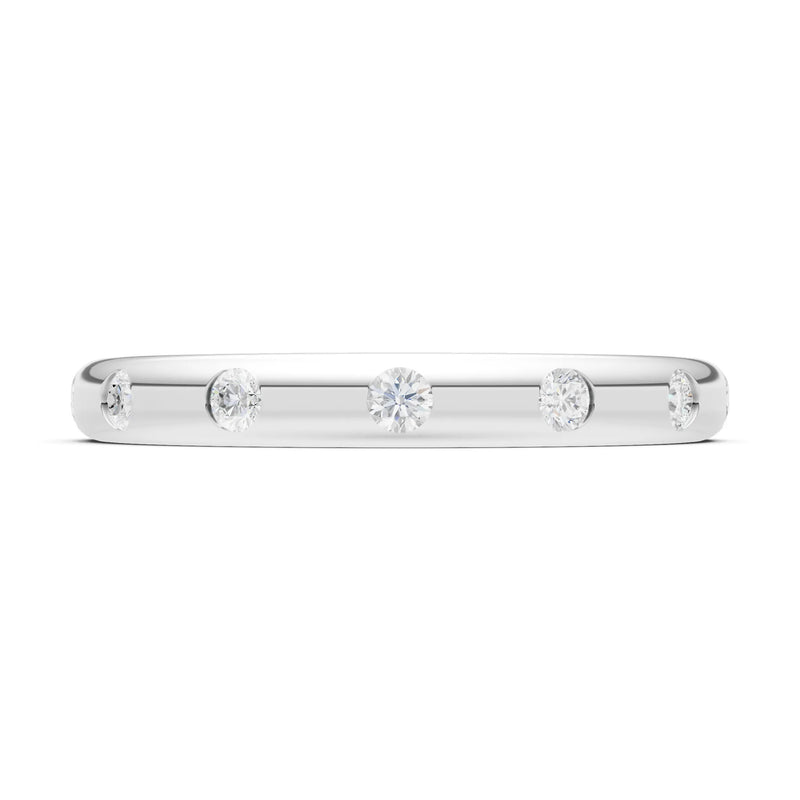 Diamond Flush Set Stacking Wedding Ring