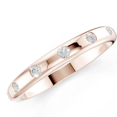 Flush Set Gemstone Wedding Gold Ring