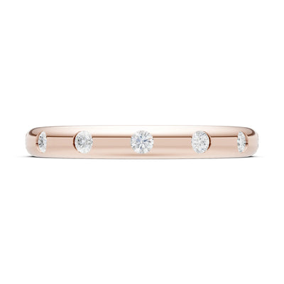 Diamond Flush Set Stacking Wedding Ring
