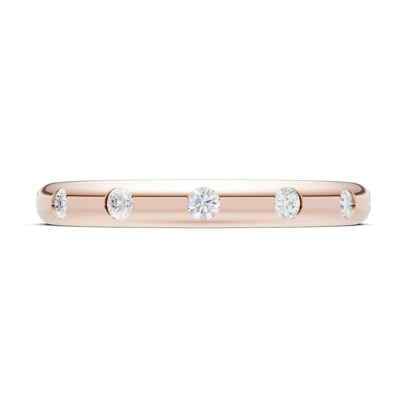 Diamond Flush Set Stacking Wedding Ring