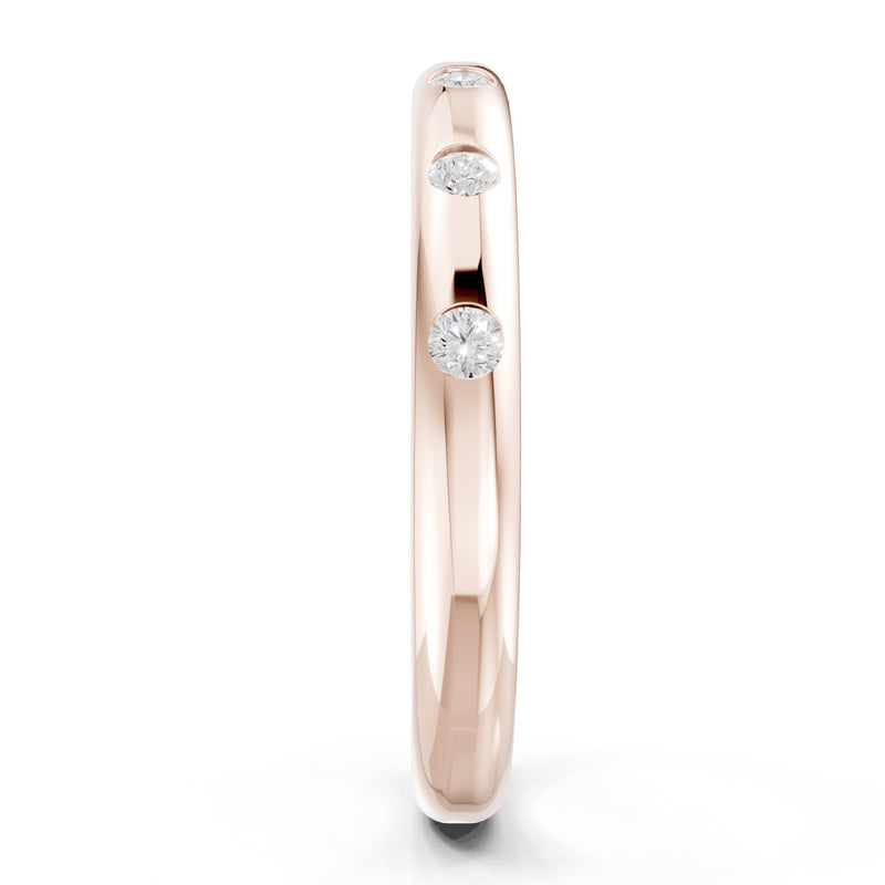 Flush Set Gemstone Wedding Gold Ring