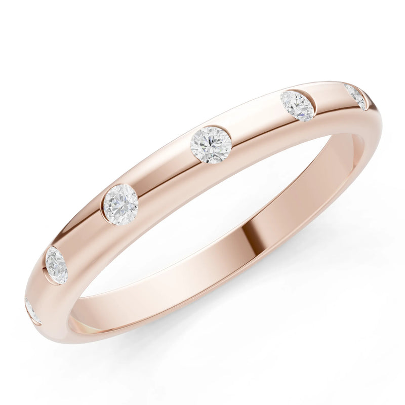 Flush Set Gemstone Wedding Gold Ring