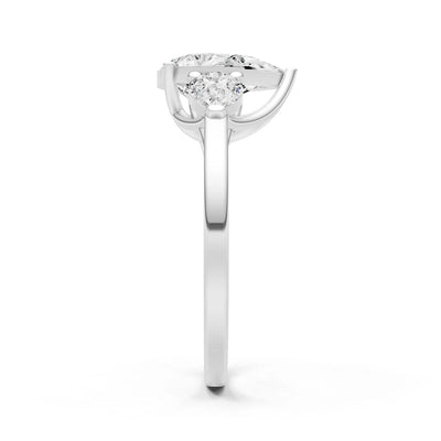 Diamond Three Pear Cut Stone Ring