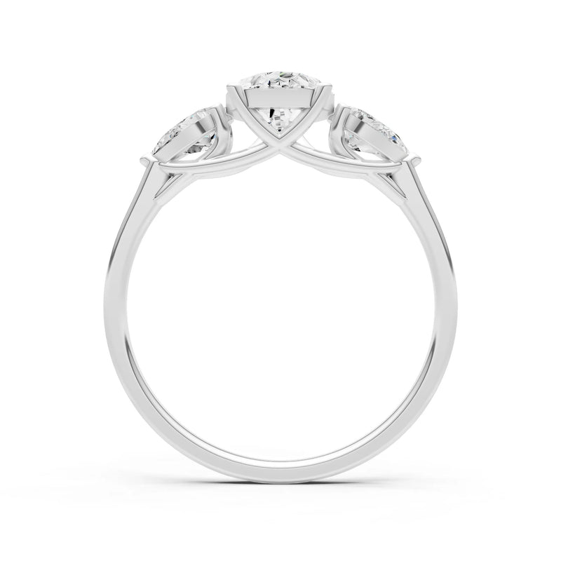 Diamond Three Pear Cut Stone Ring