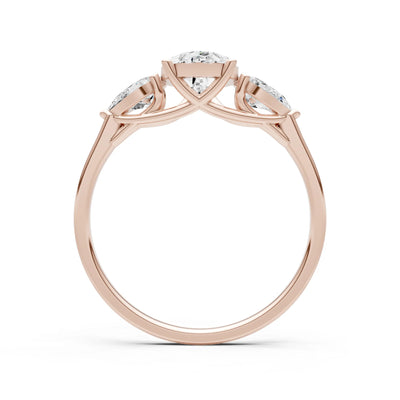 Diamond Three Pear Cut Stone Ring