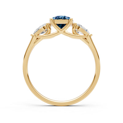 Alexandrite Three Pear Cut Stone Ring